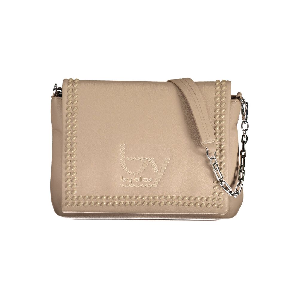 Borsa a tracolla da donna in poliuretano beige