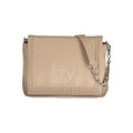 Borsa a tracolla da donna in poliuretano beige