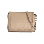 Borsa a tracolla da donna in poliuretano beige