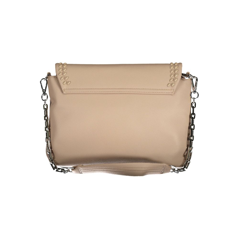 Borsa a tracolla da donna in poliuretano beige