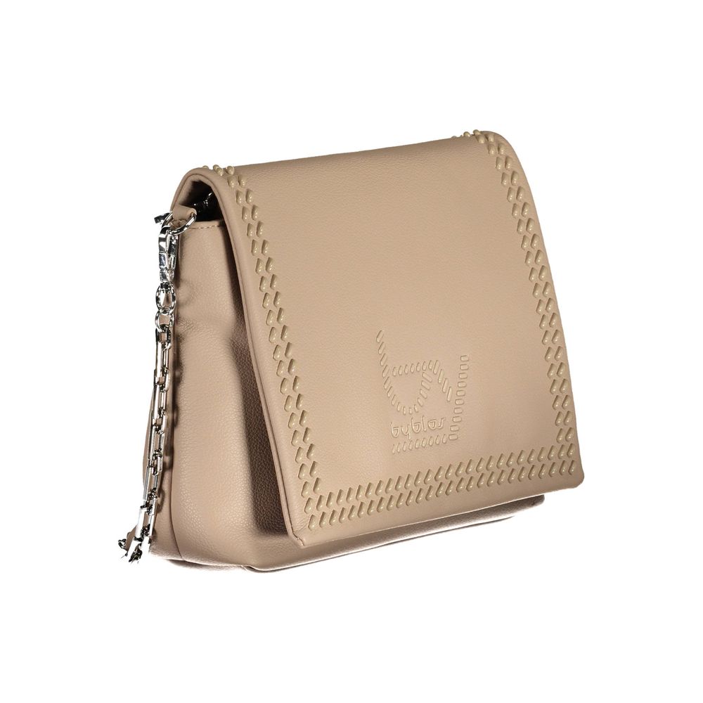 Borsa a tracolla da donna in poliuretano beige
