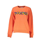 Orange Cotton Women Sweatshirt