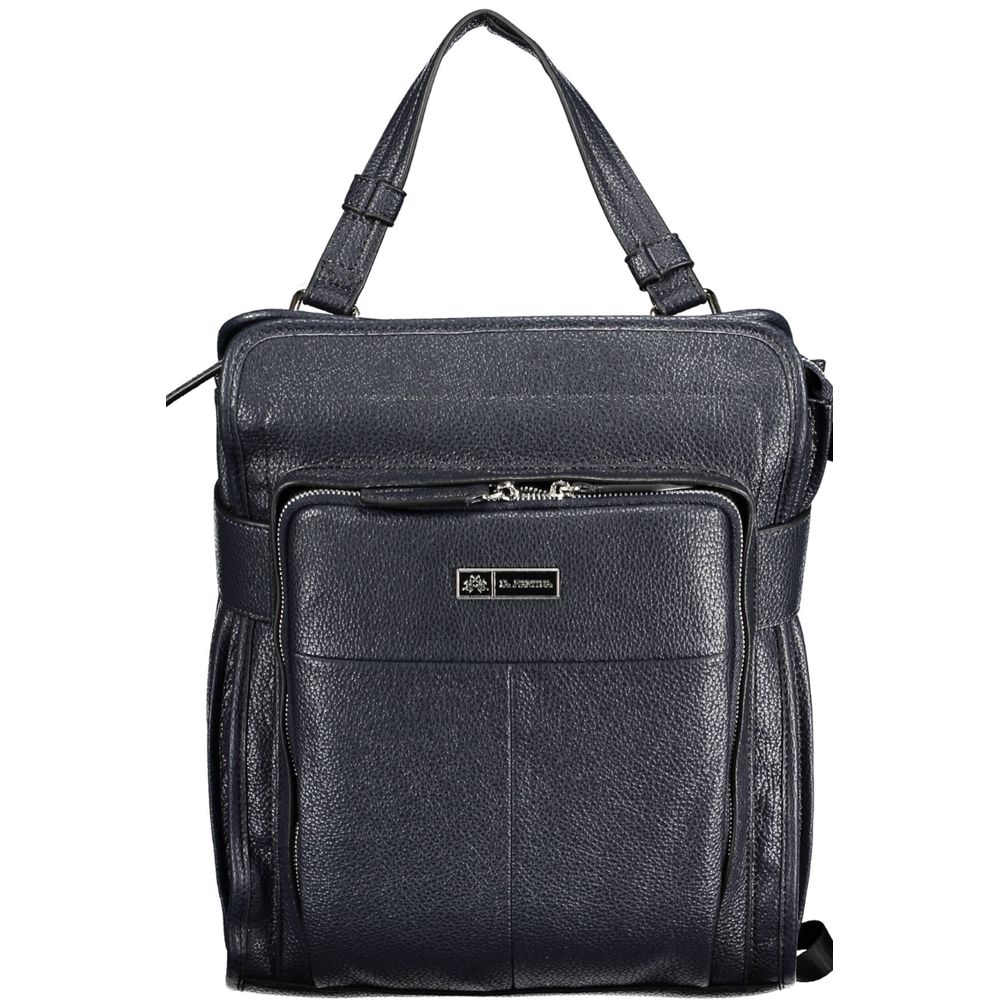 Damenrucksack aus blauem Polyurethan