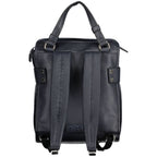 Damenrucksack aus blauem Polyurethan