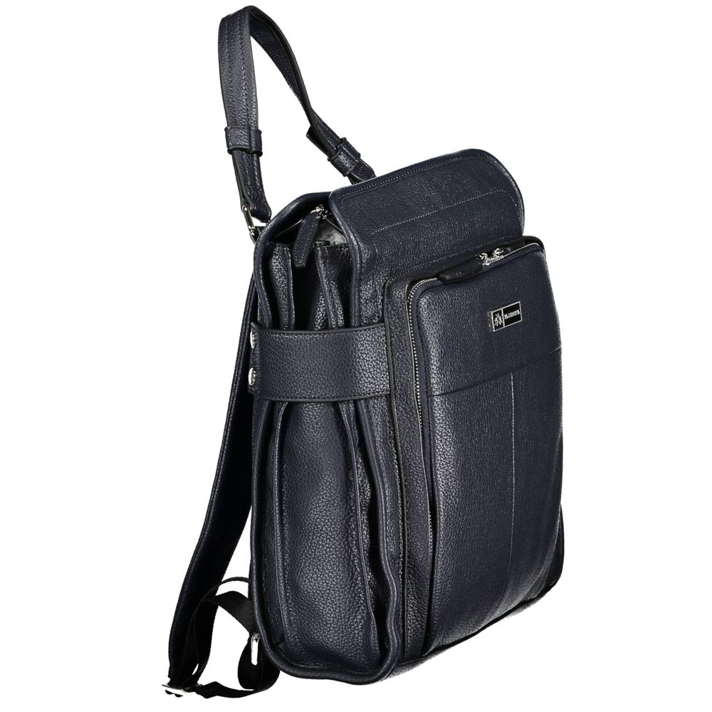 Damenrucksack aus blauem Polyurethan