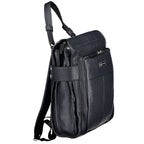 Damenrucksack aus blauem Polyurethan