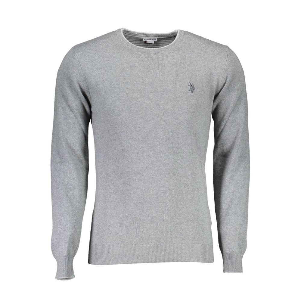 Herrenpullover aus grauer Wolle
