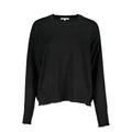 Schwarzer Damenpullover aus Stoff