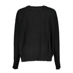 Schwarzer Damenpullover aus Stoff