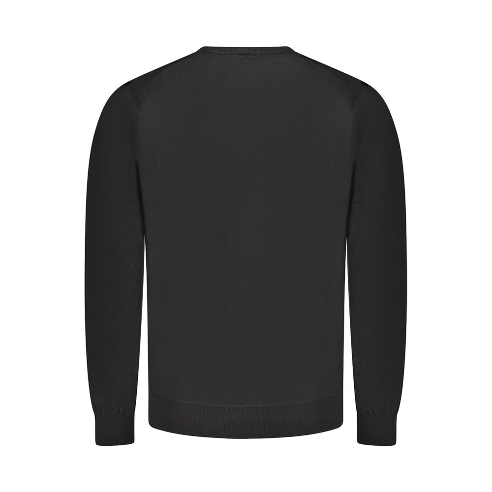 Schwarzer Herrenpullover aus Wolle