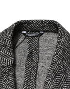 Black White Double Breasted Men Suit Blazer