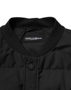 Schwarze ärmellose Parka-Jacke mit Logo-Plakette