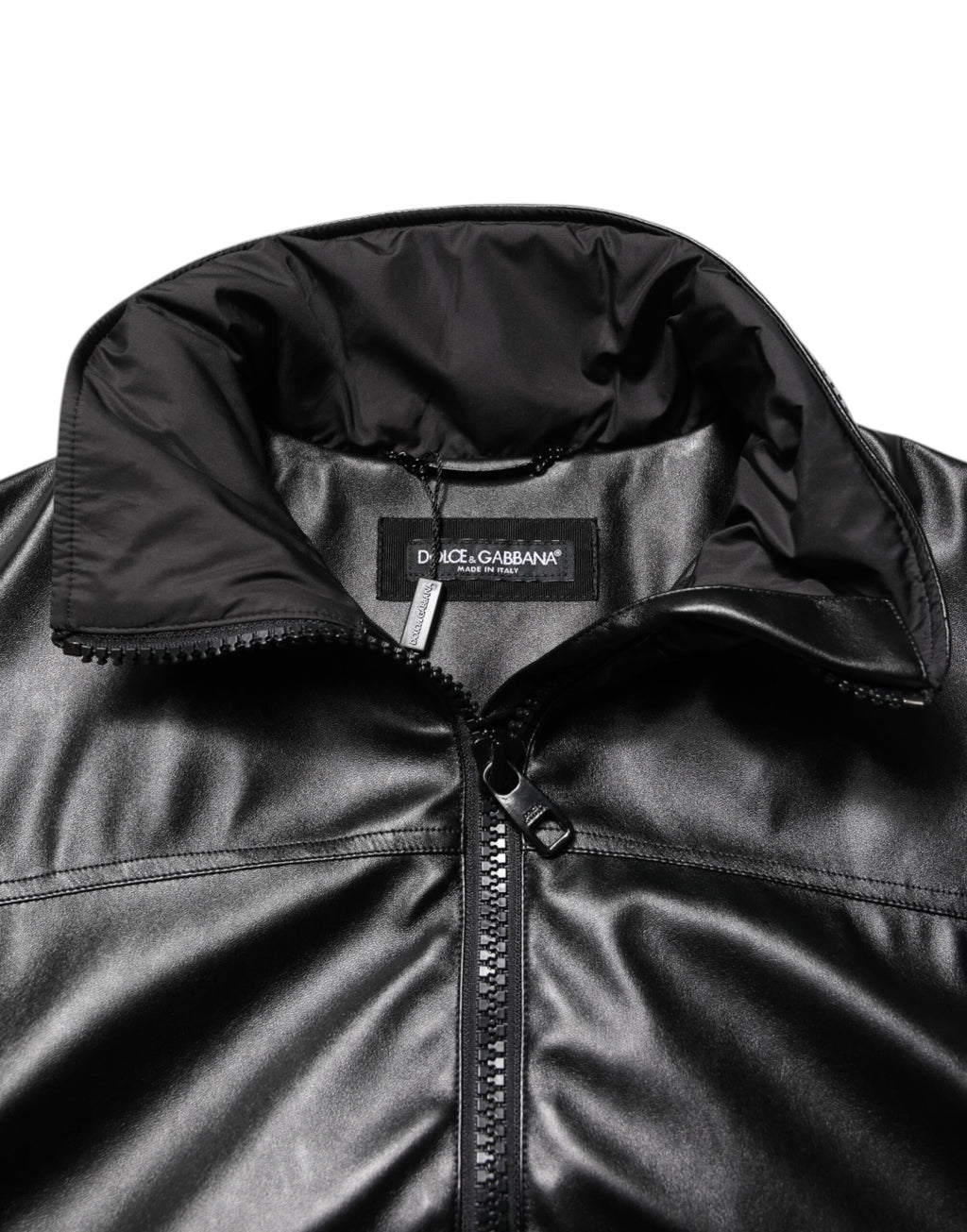 Schwarze Bomberjacke mit Logo-Plakette aus Polyester