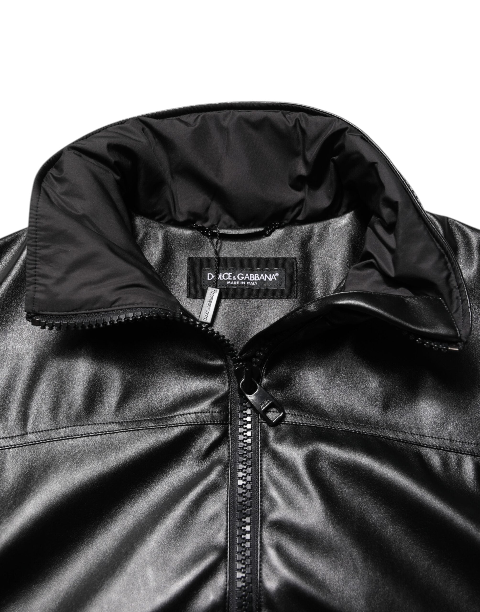 Schwarze Bomberjacke mit Logo-Plakette aus Polyester
