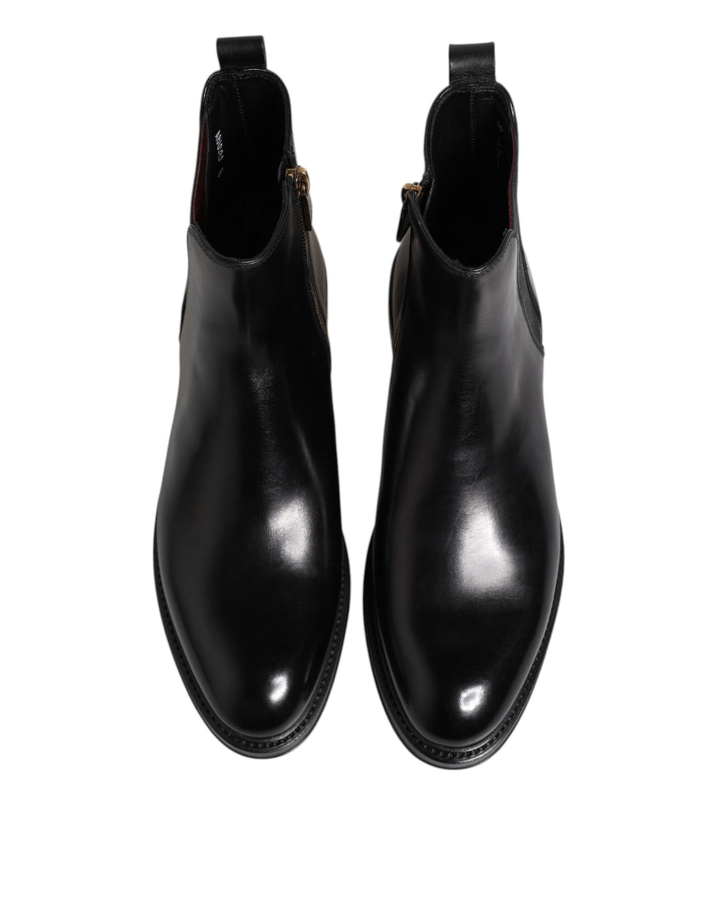 Schwarze Chelsea Leder Mid-Calf Stiefel