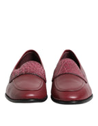 Bordeauxrote elegante Slipper aus Leder