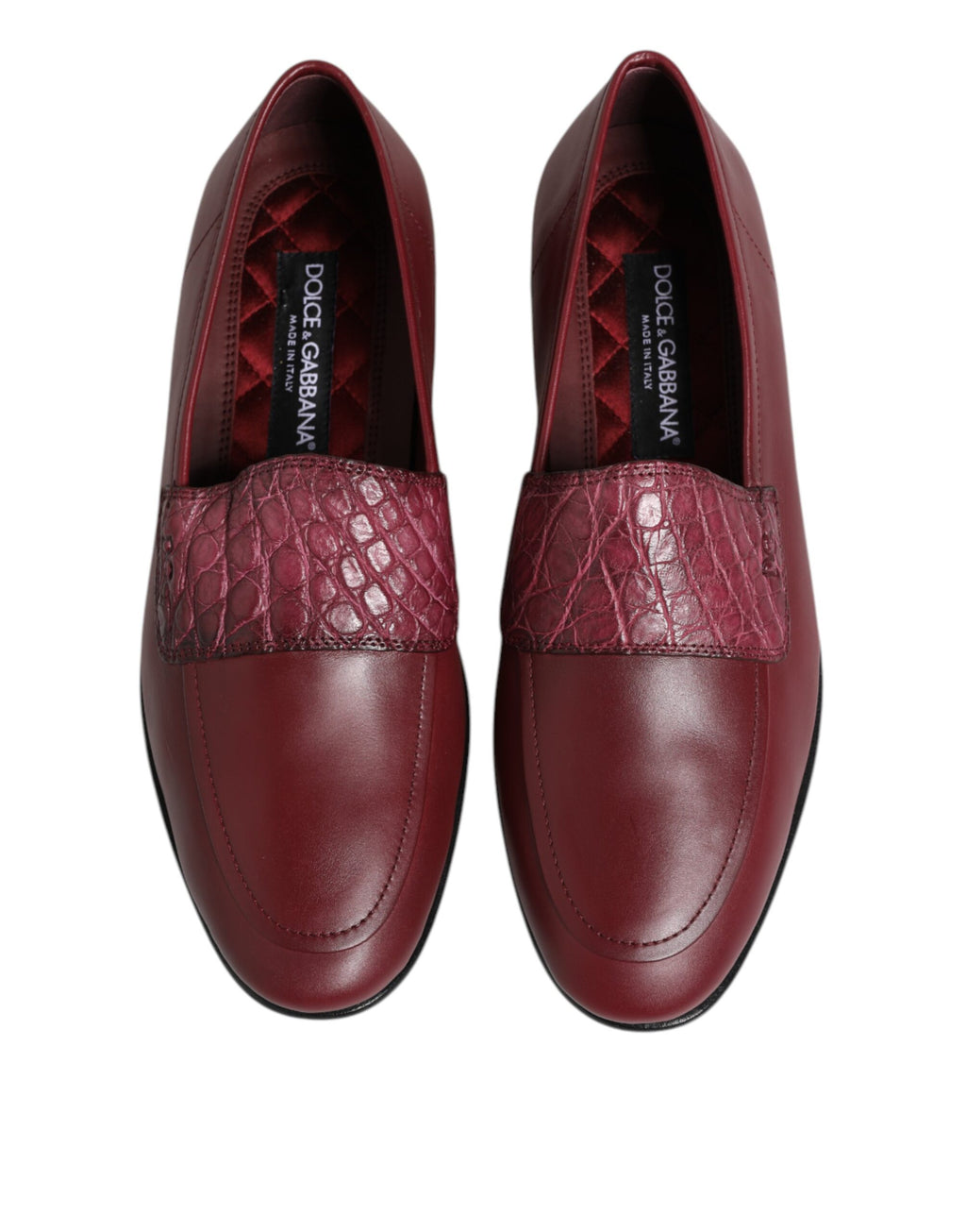Bordeauxrote elegante Slipper aus Leder