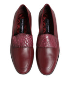 Bordeauxrote elegante Slipper aus Leder