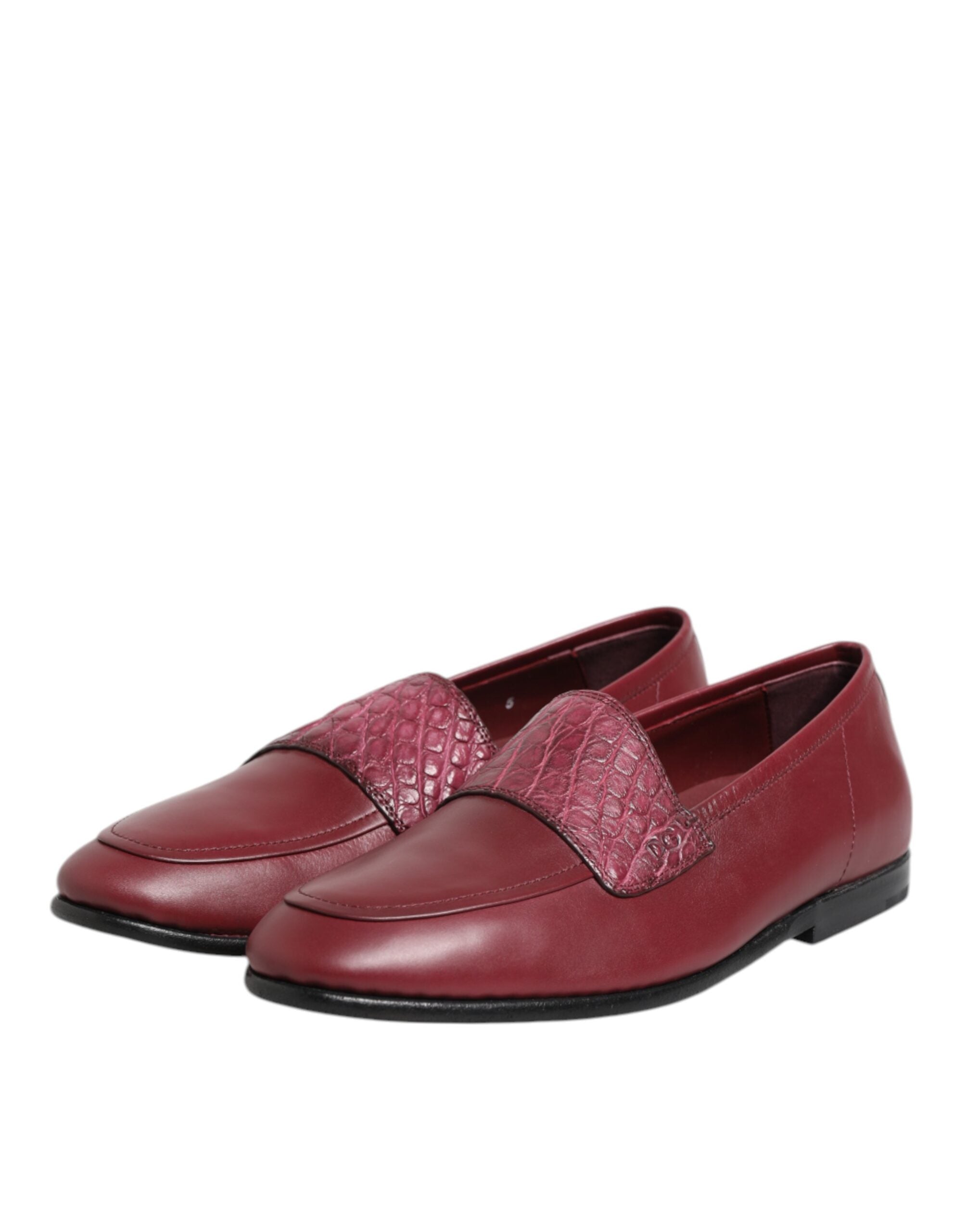 Scarpe Eleganti Slip On in Pelle Borgogna