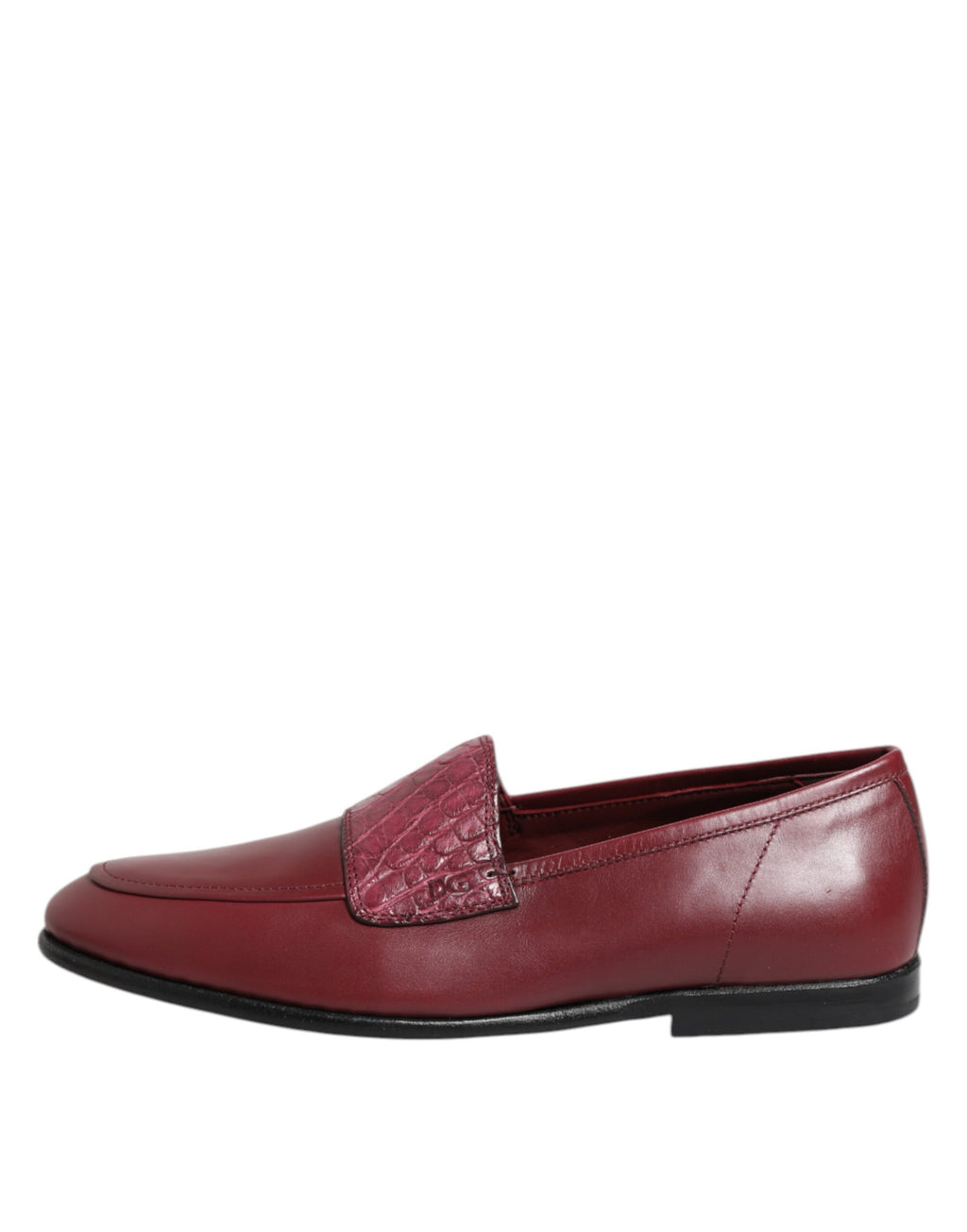 Bordeauxrote elegante Slipper aus Leder