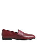 Bordeauxrote elegante Slipper aus Leder