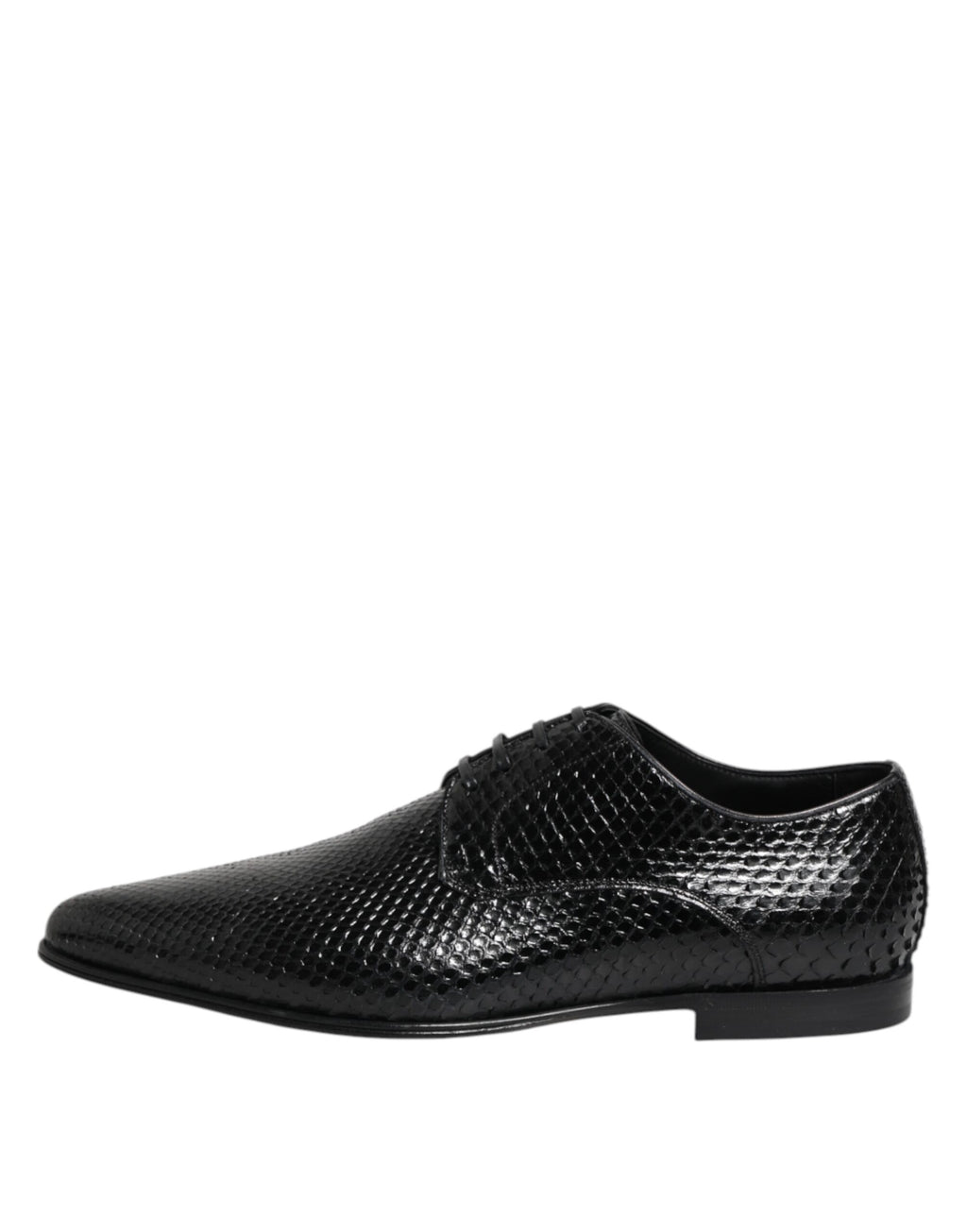 Schwarze Exotic Leder Schnürschuhe (Derby)
