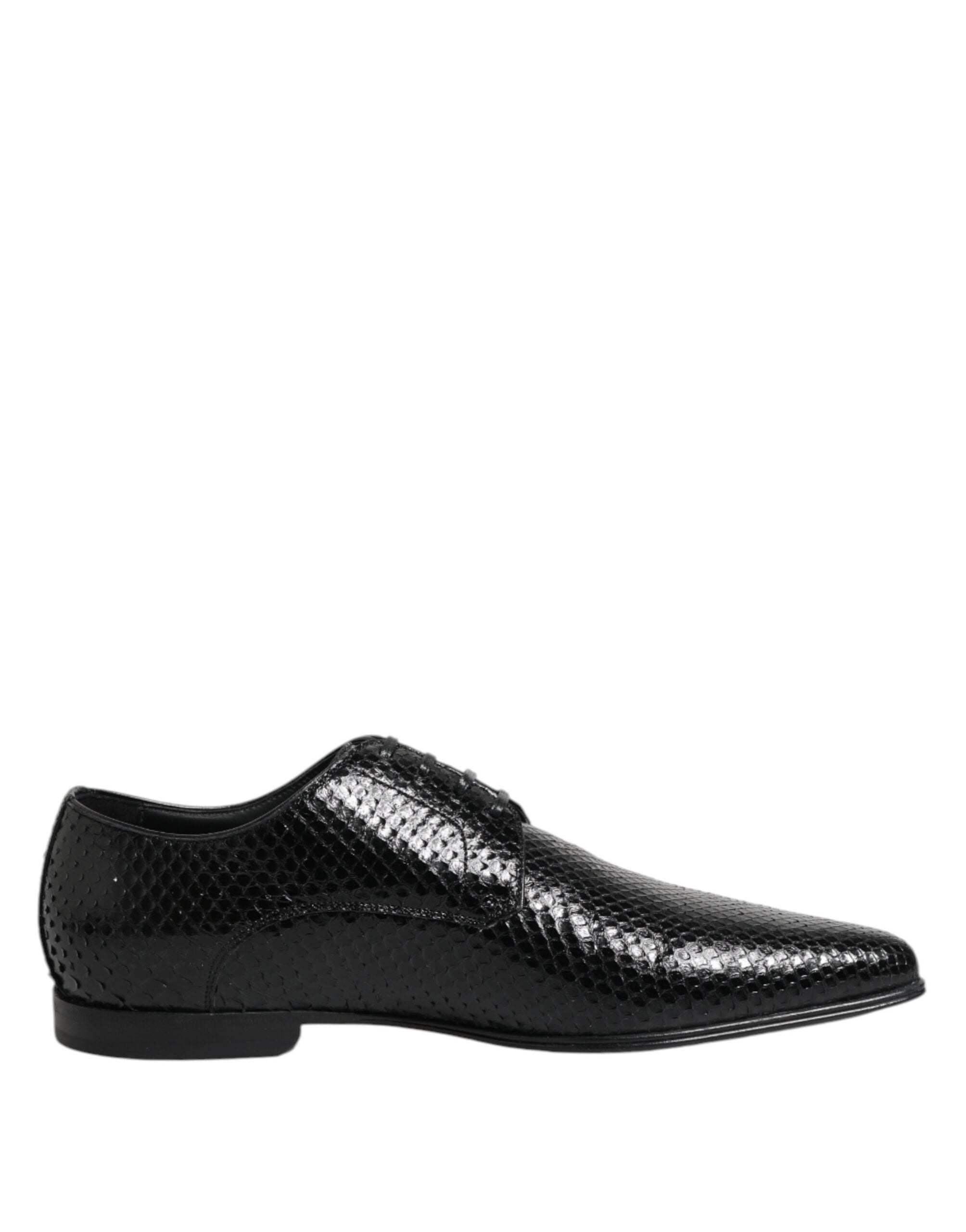 Schwarze Exotic Leder Schnürschuhe (Derby)