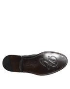 Schwarze Derby-Flügelkappen-Schnürschuhe aus Leder