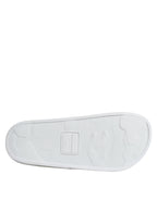 White Leather Slides Sandals Beachwear Shoes