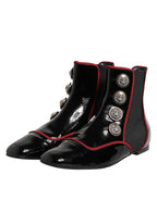 Black Jackie Buttoned Chelsea Boots Shoes