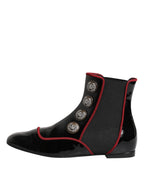 Black Jackie Buttoned Chelsea Boots Shoes