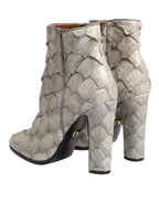 Off White Leather Heels Ankle Boots Shoes