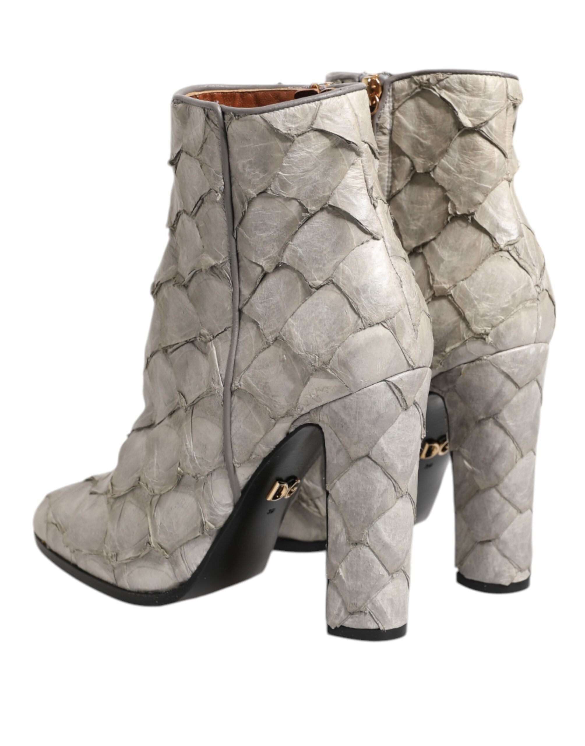 Off White Leather Heels Ankle Boots Shoes
