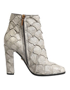 Off White Leather Heels Ankle Boots Shoes