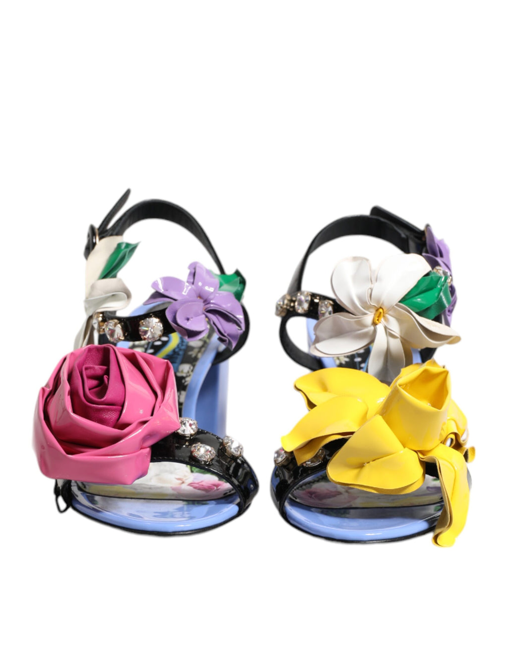 Mehrfarbige geblümte Kristall-Sandalen KEIRA