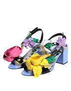 Mehrfarbige geblümte Kristall-Sandalen KEIRA