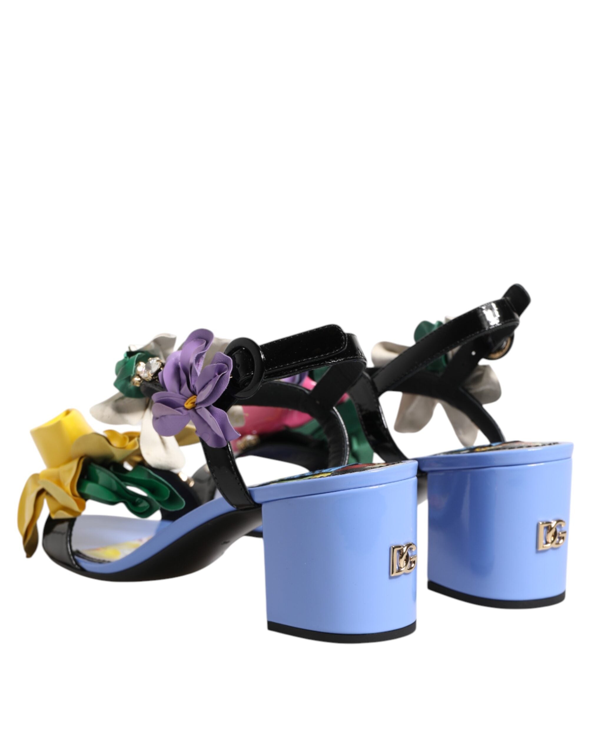 Mehrfarbige geblümte Kristall-Sandalen KEIRA