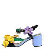 Mehrfarbige geblümte Kristall-Sandalen KEIRA