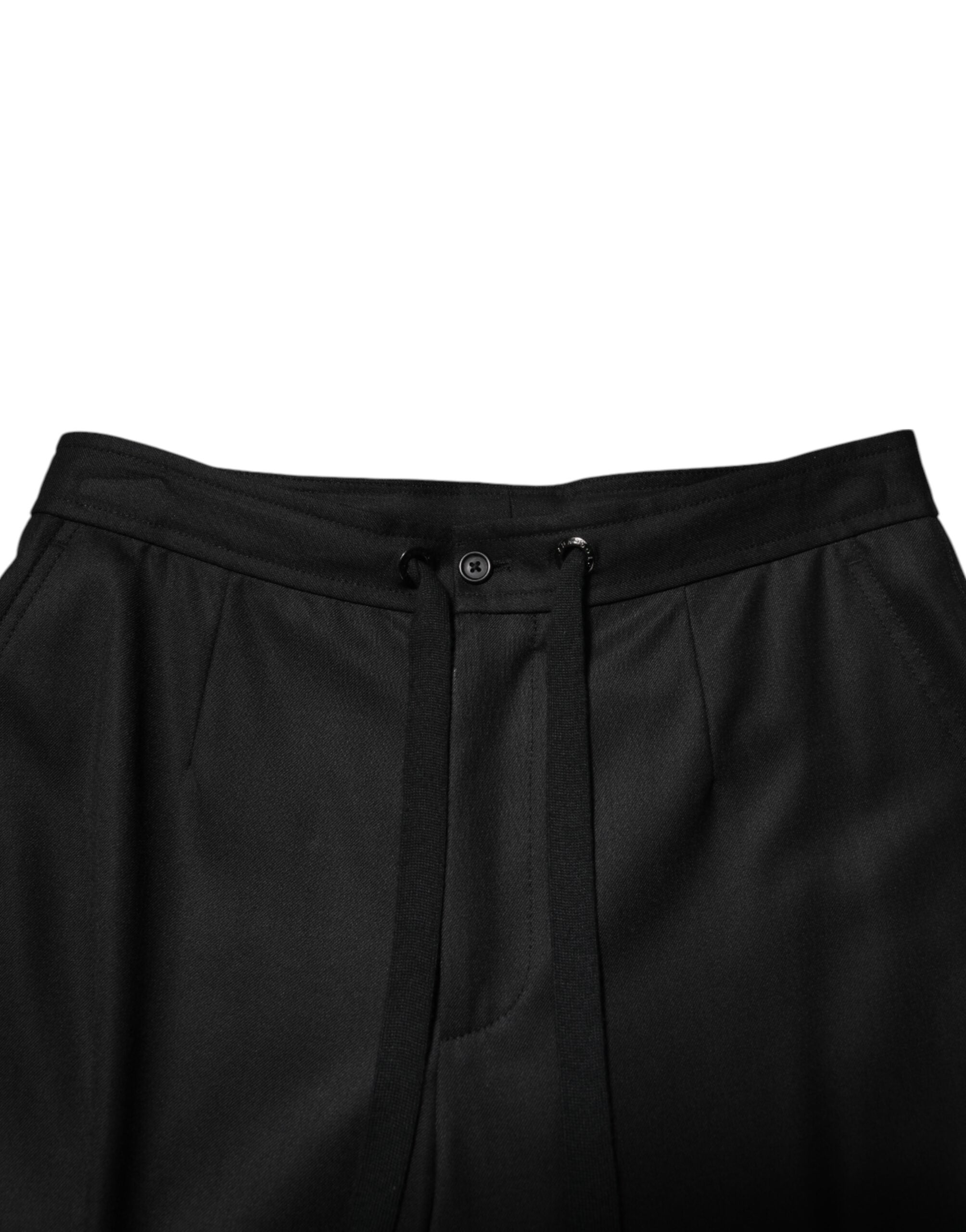 Solide schwarze Cargo Jogger Herren Sweatpants Hose