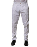 Weißes Baumwollkleid Schmal Formelle Stoffhose