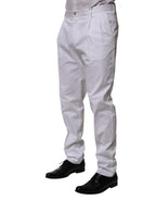 Weißes Baumwollkleid Schmal Formelle Stoffhose