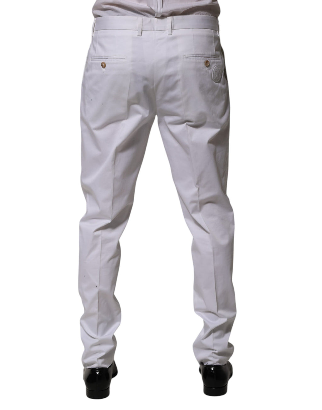 Weißes Baumwollkleid Schmal Formelle Stoffhose