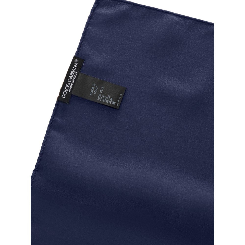 Fazzoletto da taschino in seta blu