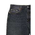 Gray Cotton Relaxed Fit Jeans