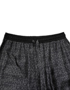 Gray Black Silk DG Logo Men Bermuda Shorts