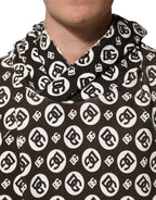 Brauner und weißer Kapuzenpullover mit DG-Logo