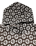 Brauner und weißer Kapuzenpullover mit DG-Logo