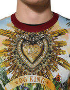 Pullover aus Seide mit herzförmiger Tropenkrone