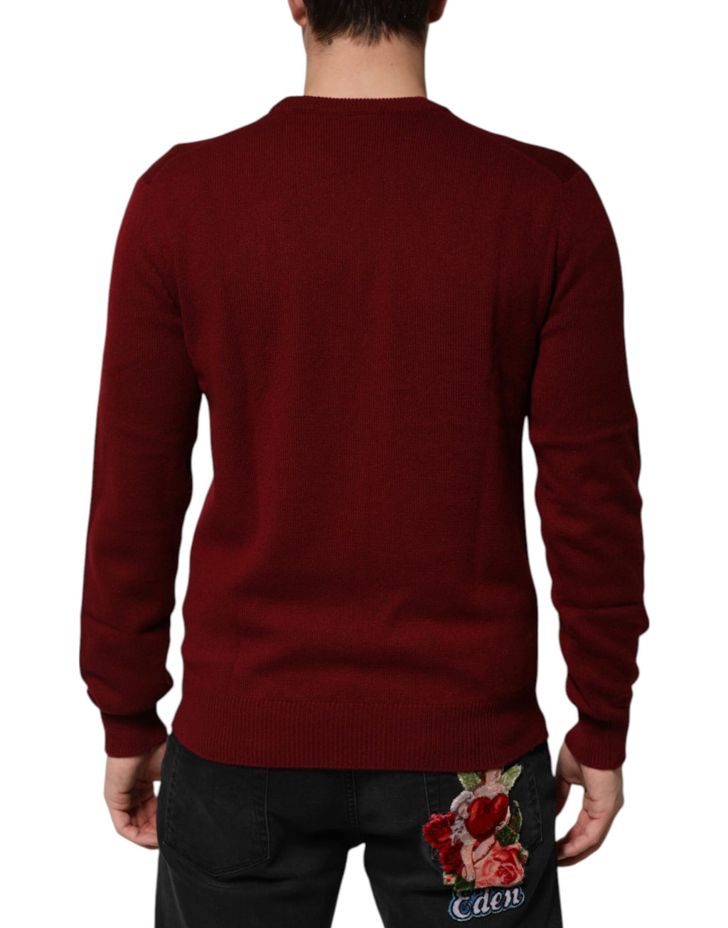 Burgundy Kaschmir Löwenwappen Pullover