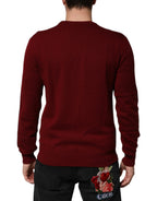 Burgundy Kaschmir Löwenwappen Pullover
